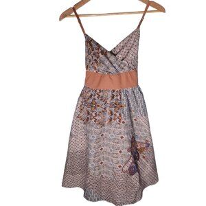 Womens Babydoll Dress Size Large Floral Paisley Patchwork Cottagecore Y2K Boho